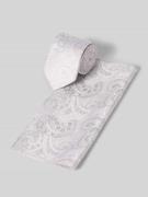 Prince Bowtie Krawatte und Einstecktuch im Set aus reiner Seide in Ecr...