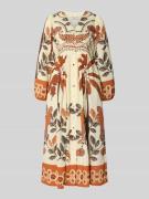 LOLLYS LAUNDRY Midikleid aus Viskose-Mix mit V-Ausschnitt Modell 'Sara...