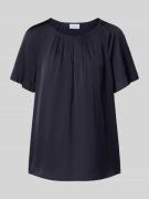 comma Blusenshirt mit Schlüsselloch-Ausschnitt in Marine, Größe 34