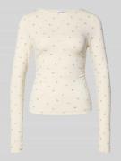 OH APRIL Longsleeve mit Viskose-Anteil in Offwhite Melange, Größe XS