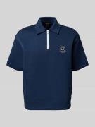 ARMANI EXCHANGE Loose Fit Poloshirt mit Label-Stitching in Blau, Größe...