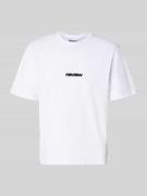 REVIEW T-Shirt mit Logo und Rundhalsausschnitt in Weiss, Größe L