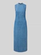 Vila Jeanskleid mit Gehschlitz Modell 'WINONA' in Jeansblau, Größe L