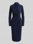 Lauren Ralph Lauren Knielanges Kleid in Wickeloptik in Marine, Größe 3...