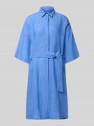 0039 Italy Leinenkleid aus reinen Leinen Modell 'Derby' in Bleu, Größe...