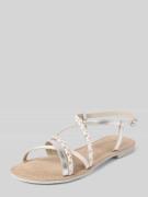 Tamaris Ledersandalette mit schmalen Riemen in Silber, Größe 37