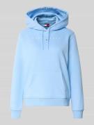 Tommy Jeans Regular Fit Hoodie aus Baumwoll-Mix in Hellblau, Größe L