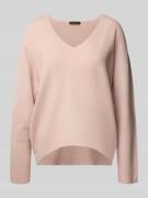 Oui Pullover mit V-Ausschnitt Modell 'FREYJA' in Hellrosa, Größe 38