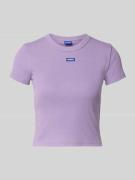 Hugo Blue Slim Fit T-Shirt aus Baumwoll-Mix Modell 'Baby Tee' in Viole...