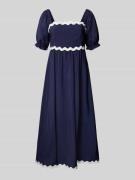 Apricot Tunikakleid mit Karree-Ausschnitt in Marine, Größe L