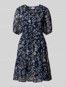 Apricot Knielanges Kleid mit Kordelzug an der Taille in Marine, Größe ...