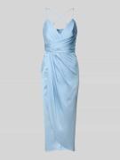 V by Vera Mont Cocktailkleid aus Satin in Wickel-Optik in Hellblau, Gr...