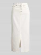 Lauren Ralph Lauren Midi-Jeansrock aus Baumwoll-Mix in Weiss, Größe 36