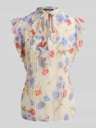 Lauren Ralph Lauren Shaped Fit Bluse mit Offizierskragen und materialg...