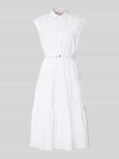 MICHAEL Michael Kors Hemdblusenkleid mit Gürtel und Knopfleiste in Wei...
