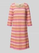 ROBE LÉGÈRE Knielanges Strickkleid mit Rundhalsausschnitt in Pink, Grö...