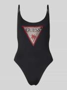 Guess Slim Fit Badeanzug mit Strasssteinbesatz in Black, Größe L