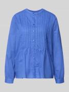 Milano Italy Regular Fit Bluse mit Rundhalsausschnitt und gelegten Fal...