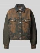 REVIEW Jeansjacke mit Umlegekragen in Dunkelblau, Größe L