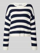 REVIEW Strickpullover mit Rundhalsausschnitt in Marine, Größe XS