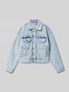 Garcia Jeansjacke mit Umlegekragen und Knopfleiste in Blau, Größe 176