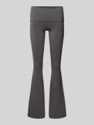 REVIEW Flared Leggings mit elastischem Bund in Dunkelgrau, Größe L