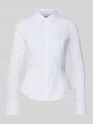 REVIEW Hemdbluse mit Knopfleiste in Weiss, Größe L