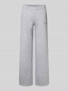 REVIEW Sweatpants mit elastischem Bund in Hellgrau Melange, Größe XL