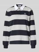 REVIEW Polo-Langarmshirt mit Streifen und kontrastiger Knopfleiste in ...