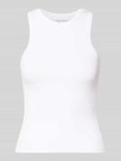 REVIEW Tanktop in Ripp-Optik in Weiss, Größe S