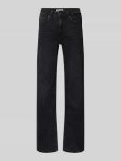 REVIEW Straight Fit Jeans im 5-Pocket Design in Black, Größe 24