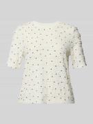 Jake*s Casual T-Shirt im Allover-Look mit Rundhalsausschnitt in Offwhi...