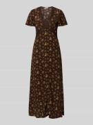 Jake*s Casual Midikleid aus Viskose mit floralem Muster in Dunkelbraun...