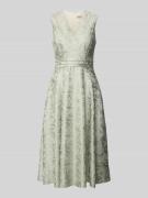Rinascimento Regular Fit Midikleid mit floralem Allover-Stitching in M...
