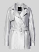 Marc Cain Jacke aus Viskose-Mix mit Reverskragen und Gürtel in Silber,...