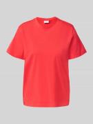 Vila T-Shirt mit geripptem Rundhalsausschnitt Modell 'NORA' in Rot, Gr...