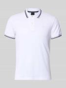 Geox Slim Fit Poloshirt mit Kontraststreifen in Weiss, Größe L