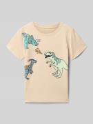 Blue Seven Regular Fit T-Shirt mit Allover-Motiv-Print in Stein, Größe...