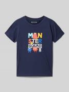 Blue Seven Regular Fit T-Shirt mit Motiv-Print in Marine, Größe 116