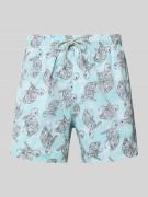 Emporio Armani Badehose im Allover-Look in Tuerkis, Größe L