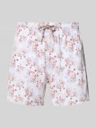 Emporio Armani Badehose im Allover-Look in Beige, Größe L