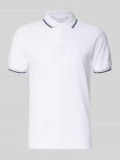 Lindbergh Relaxed Fit Poloshirt mit Kontraststreifen in Weiss, Größe L