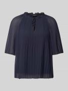 s.Oliver BLACK LABEL Regular Fit Blusenshirt in Plissee-Optik in Marin...