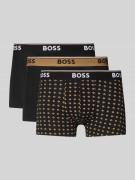 BOSS Trunks aus Baumwoll-Mix im 3er-Pack in Black, Größe L