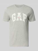 GAP T-Shirt mit Logo und Rundhalsausschnitt in Mittelgrau Melange, Grö...