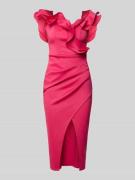 Lipsy Slim Fit Midikleid mit Gehschlitz in Pink, Größe 38