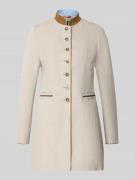 WHITE LABEL Regular Fit Mantel aus Viskose-Mix mit Stehkragen in Beige...