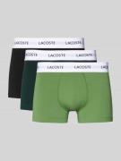 Lacoste Trunks im 3er-Pack aus Baumwoll-Mix in Gruen, Größe L