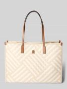 Tommy Hilfiger Henkeltasche mit Webmuster in Ecru, Größe 1