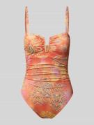 Lauren Ralph Lauren Badeanzug mit Allover-Muster in Orange, Größe L